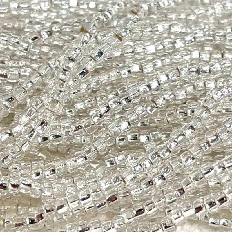 1 Hank Clear Silver Lined Czech Glass Seed Beads