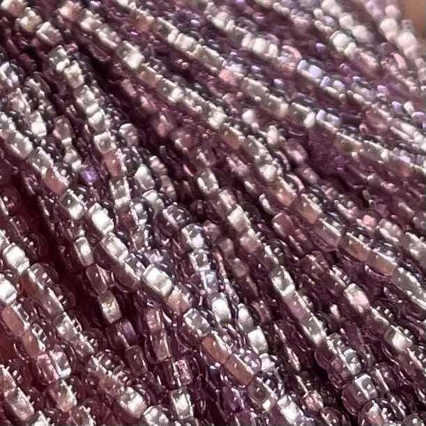 1 Hank Purple Amethyst Light Czech Silver Lined Glass Seed Beads