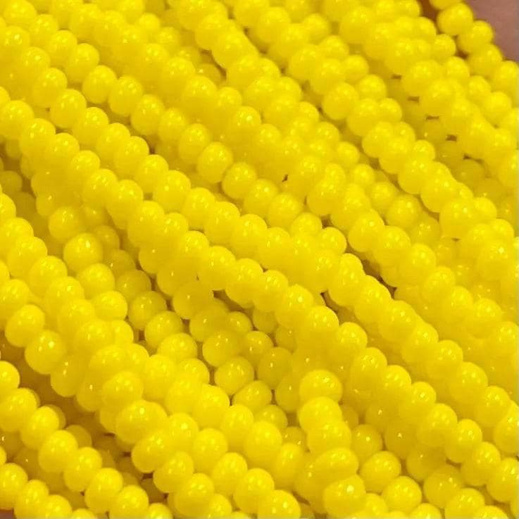 1 Hank Yellow Lemon Czech Glass Seed Beads