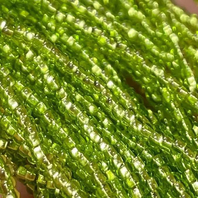 1 Hank Green Olivine Light Czech Silver Lined Glass Seed Beads