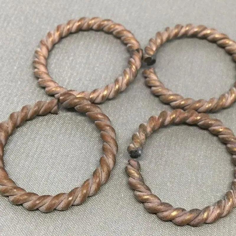 4 Vintage Metal Twisted Slit Rings