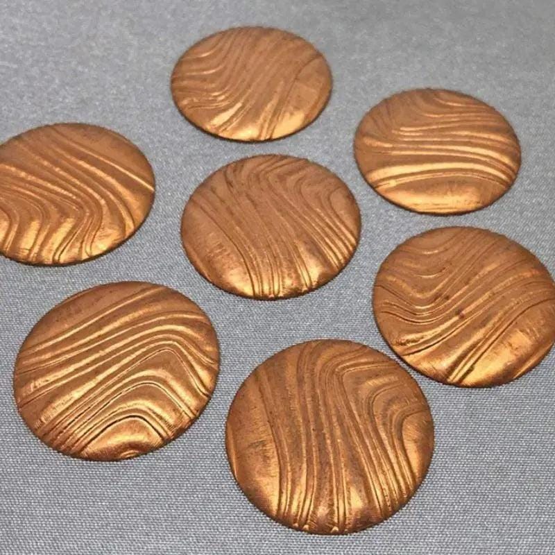 8 Vintage Brass Tombac Domed Coin Stampings