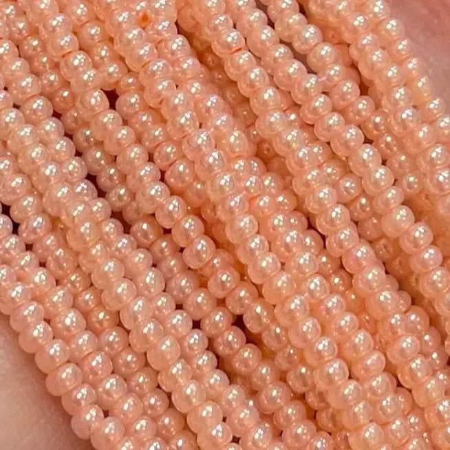 1 Hank Peach Pearl Czech Glass Seed Beads