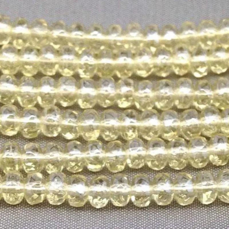 100 Yellow Light Czech Rondelle Glass Beads