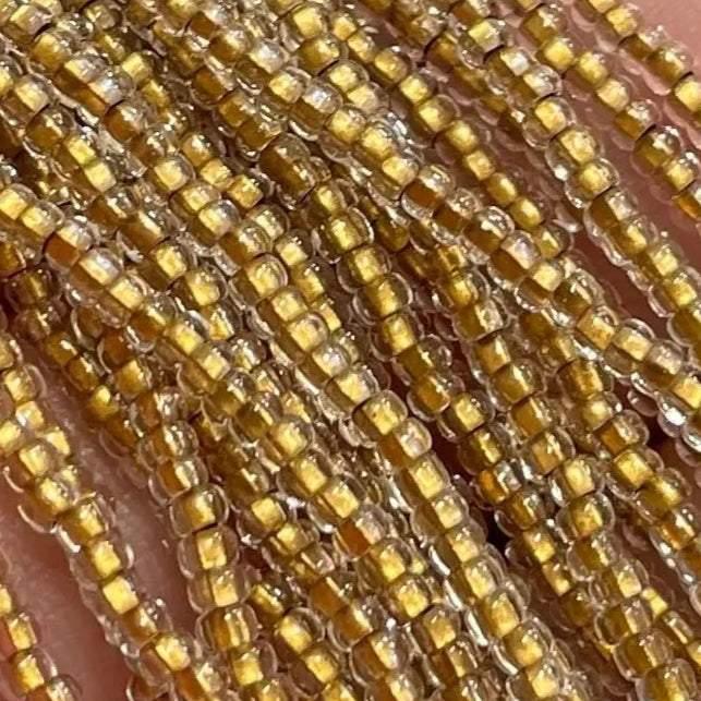 1 Hank Bronze Lined Crystal Czech Glass Seed Beads