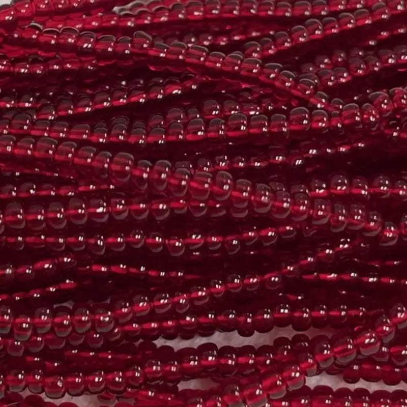 1 Hank Red Ruby Transparent Czech Glass Seed Beads