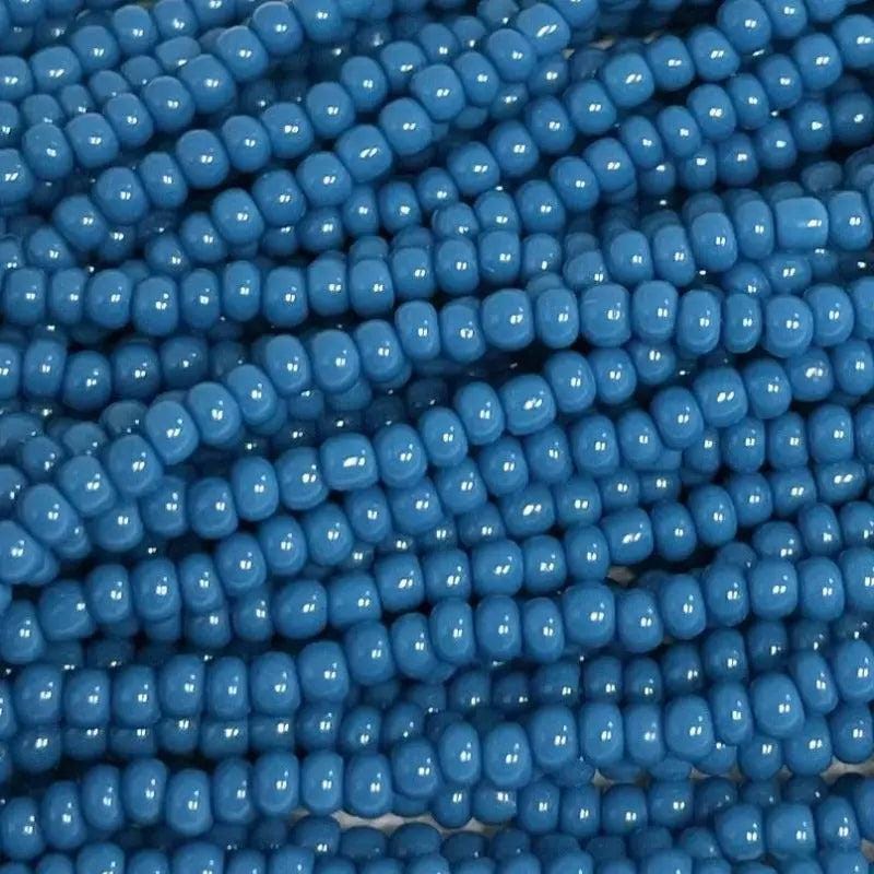 1 Hank Blue Slate Czech Glass Seed Beads