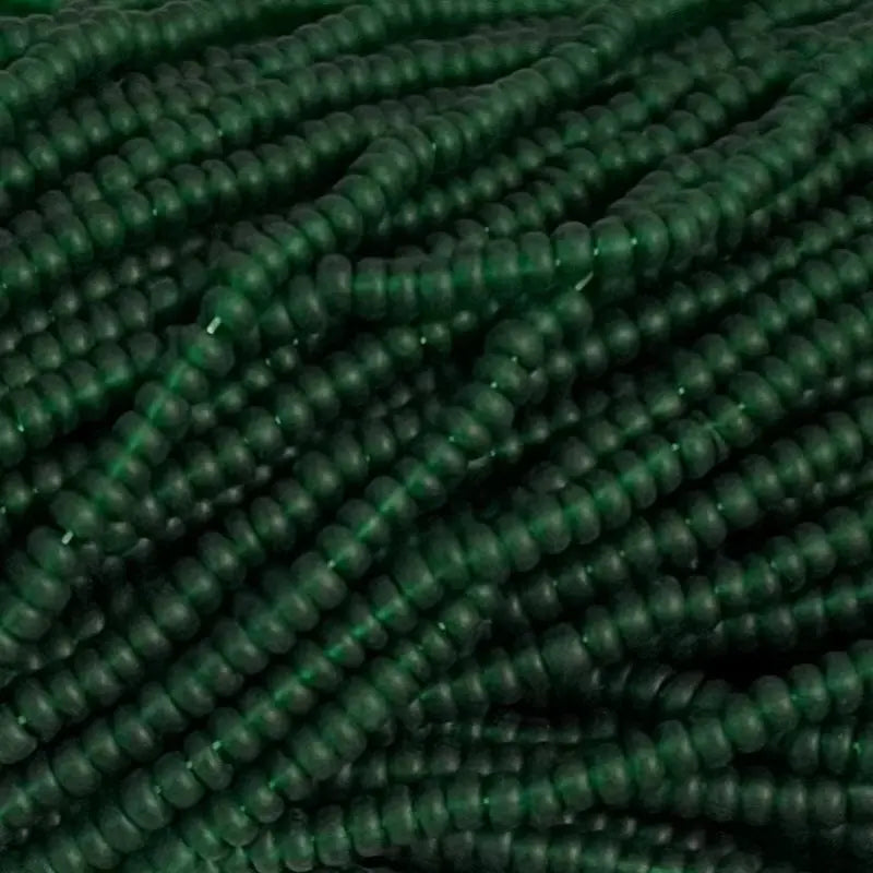 1 Hank Green Kelly Dark Matte Czech Glass Seed Beads