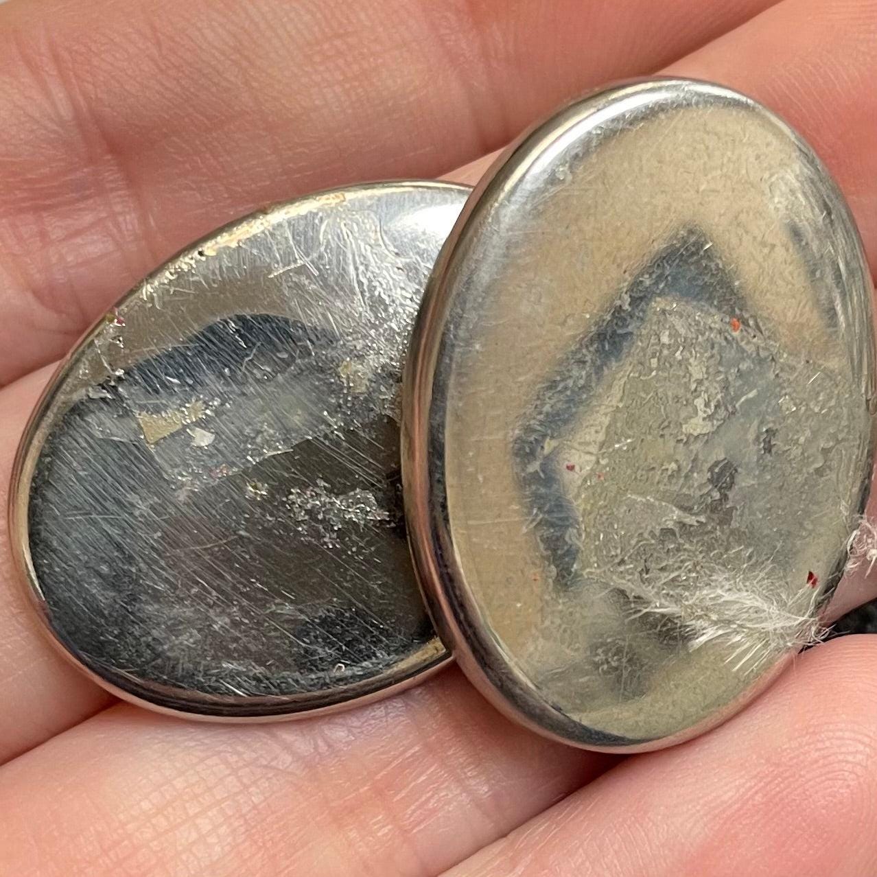 2 Vintage Pink Shell Cabochons in Settings