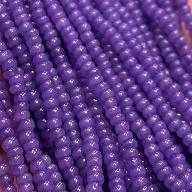 1 Hank Purple Cardinal Medium Czech Opal Glass Seed Beads