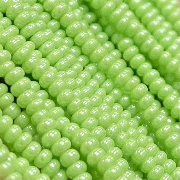 1 Hank Green Lime Czech Luster Glass Seed Beads