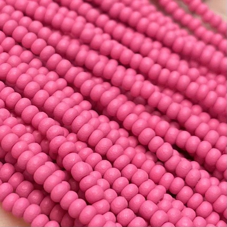 1 Hank Pink Czech Matte Permalux Glass Seed Beads