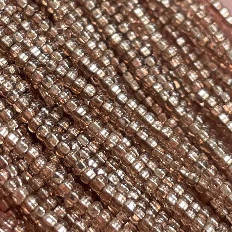 1 Hank Topaz Colorado Dark Czech Silver Lined Glass Seed Beads