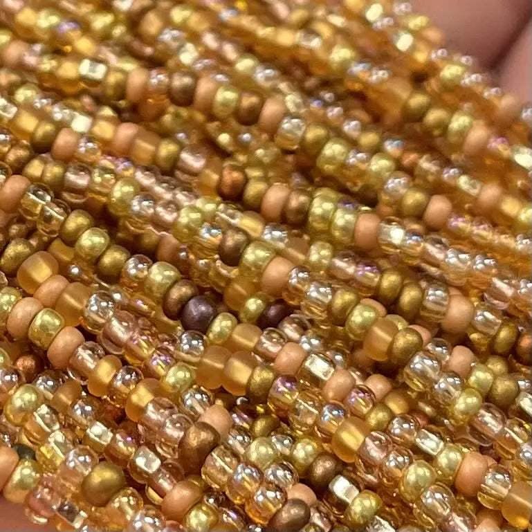 1 Hank Gold Mixed All That Glitters Czech Glass Seed Beads