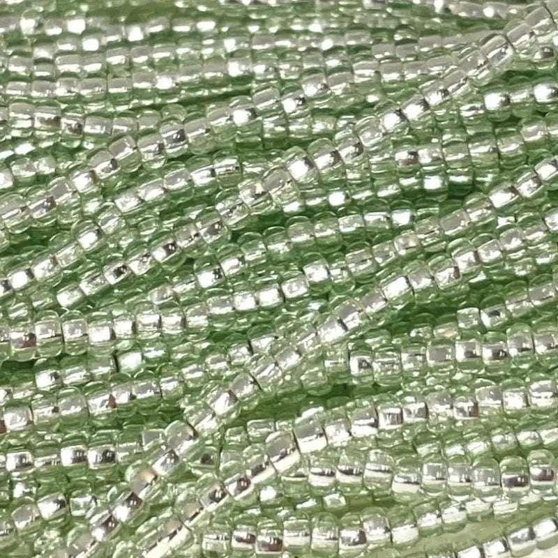 1 Hank Green Peridot Light Czech Silver Lined Glass Seed Beads