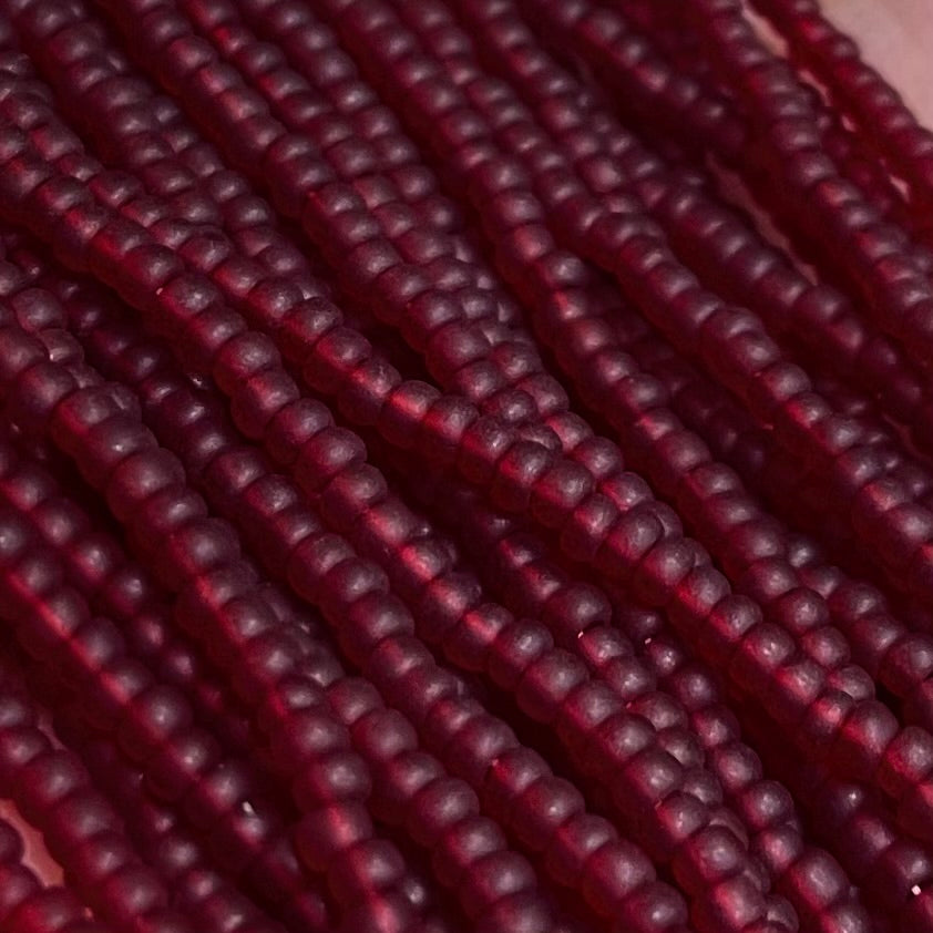 1 Hank Red Garnet Czech Matte Glass Seed Beads