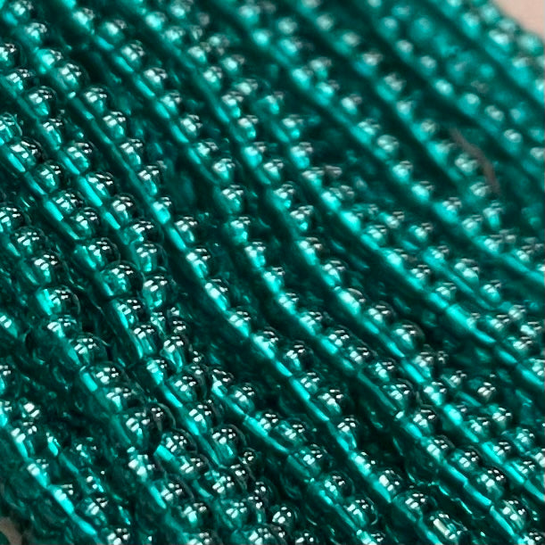 1 Hank Green Emerald Czech Glass Seed Beads