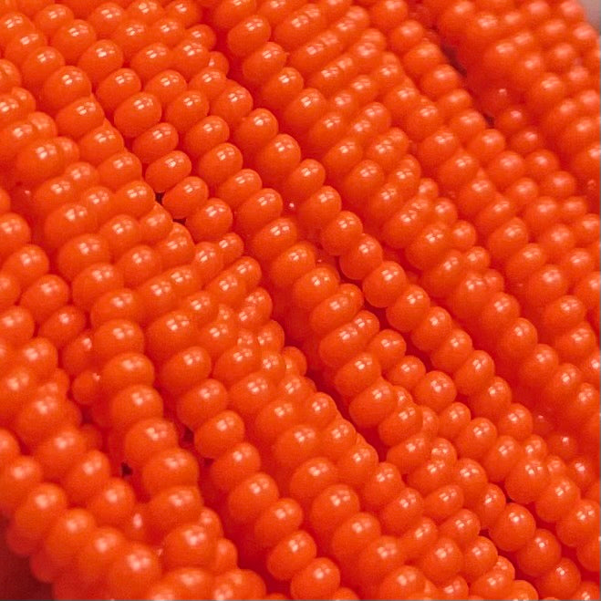 1 Hank Orange Czech Glass Seed Beads