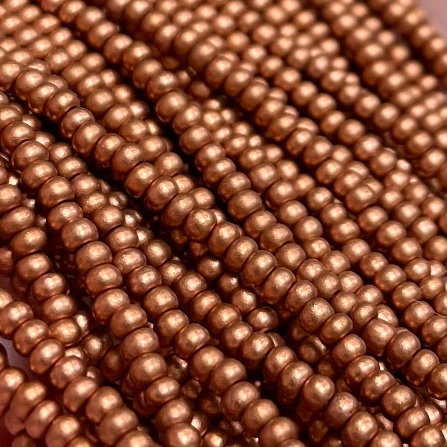 1 Hank Soft Copper Czech Glass Seed Beads