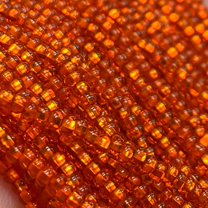 1 Hank Orange Hyacinth Dark Czech Glass Seed Beads