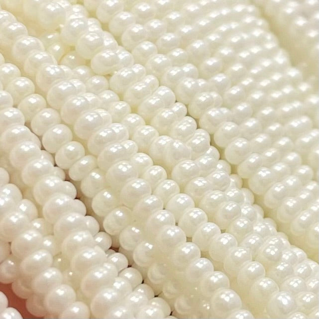 1 Hank Cream Pearl Czech Glass Seed Beads