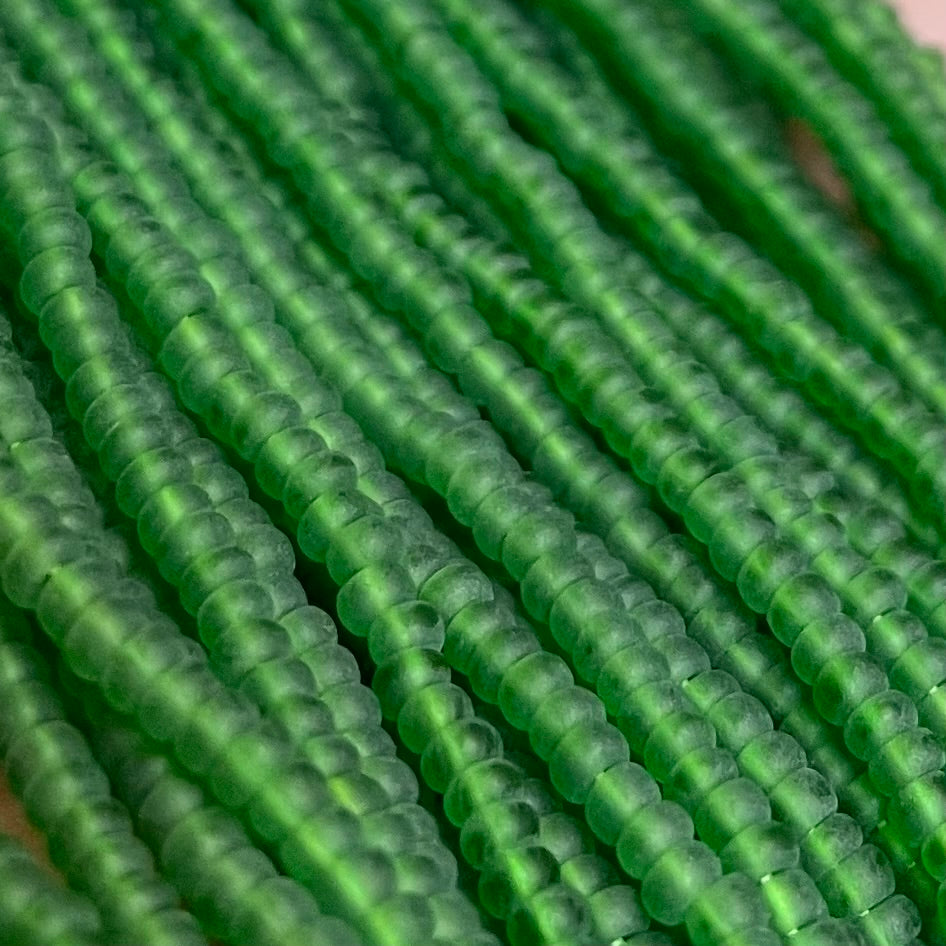1 Hank Green Kelly Czech Matte Glass Seed Beads