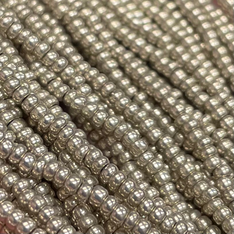 1 Hank Silver Dark Czech Glass Seed Beads