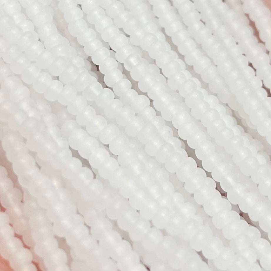 1 Hank White Czech Matte Opal Glass Seed Beads