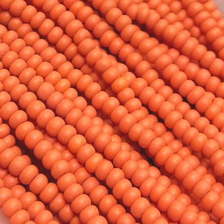 1 Hank Orange Matte Czech Permalux Czech Glass Seed Beads
