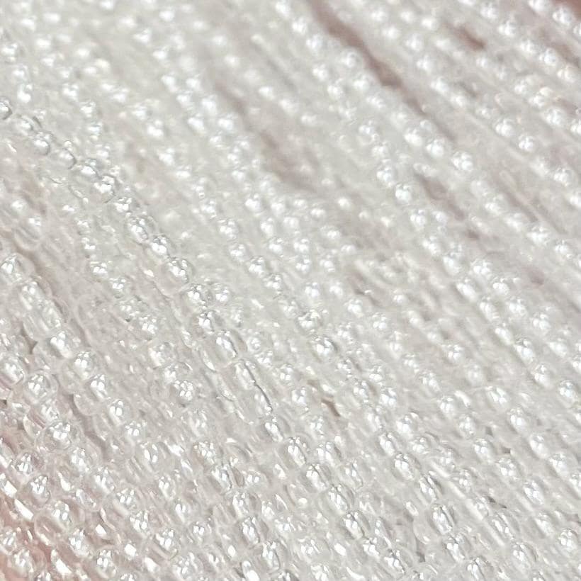 1 Hank Clear Czech Luster Glass Seed Beads