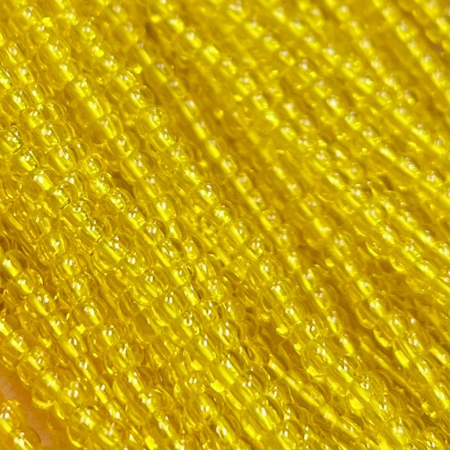 1 Hank Yellow Czech Transparent Glass Seed Beads