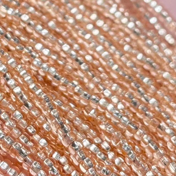1 Hank Peach Champagne Czech Silver Lined Glass Seed Beads