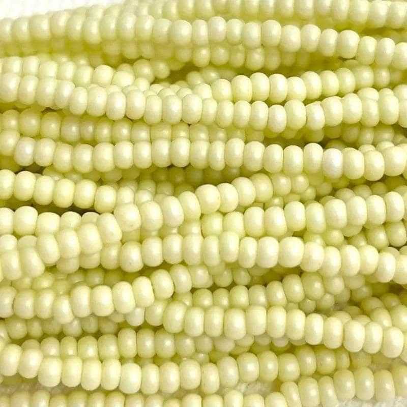 1 Hank Yellow Milky White Supra Pearl Czech Glass Seed Beads