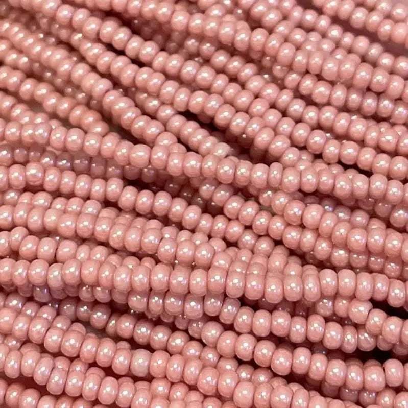 1 Hank Pink Cheyenne Luster Czech Glass Seed Beads
