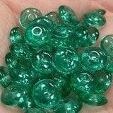 100 Vintage Green Emerald Light Rondelle Glass Beads