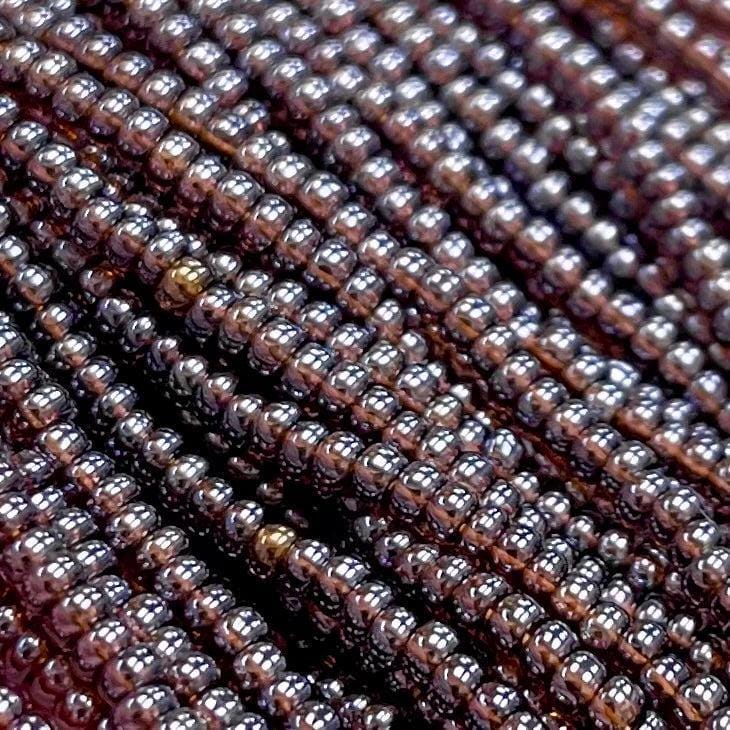 1 Hank Topaz Dark Czech Luster Glass Seed Beads