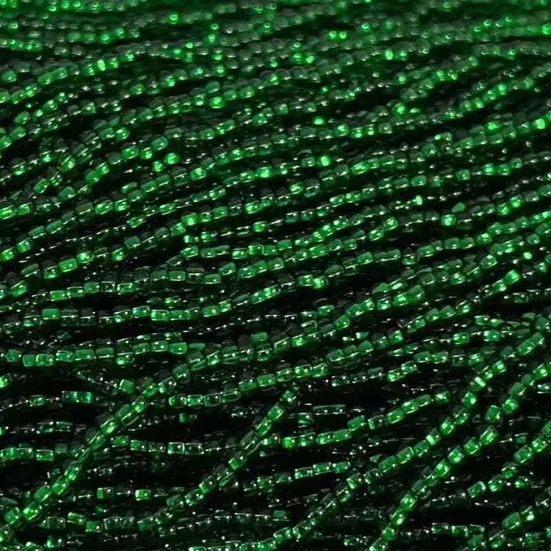 1 Hank Green Medium Czech Silver Lined Glass Seed Beads