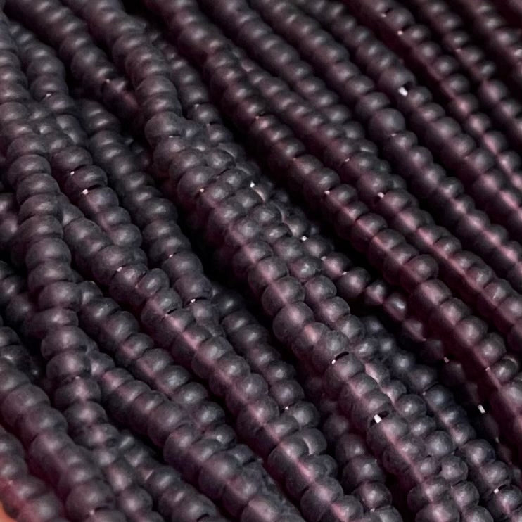 1 Hank Dark Amethyst Matte Czech Glass Seed Beads