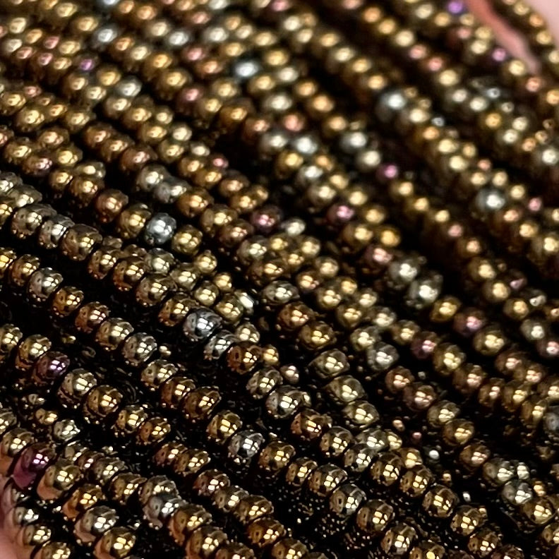 1 Hank Iris Brown Czech Glass Seed Beads