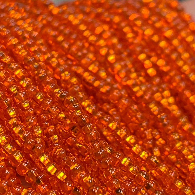 1 Hank Silver Lined Light Hyacinth Orange Czech Glass Seed Beads