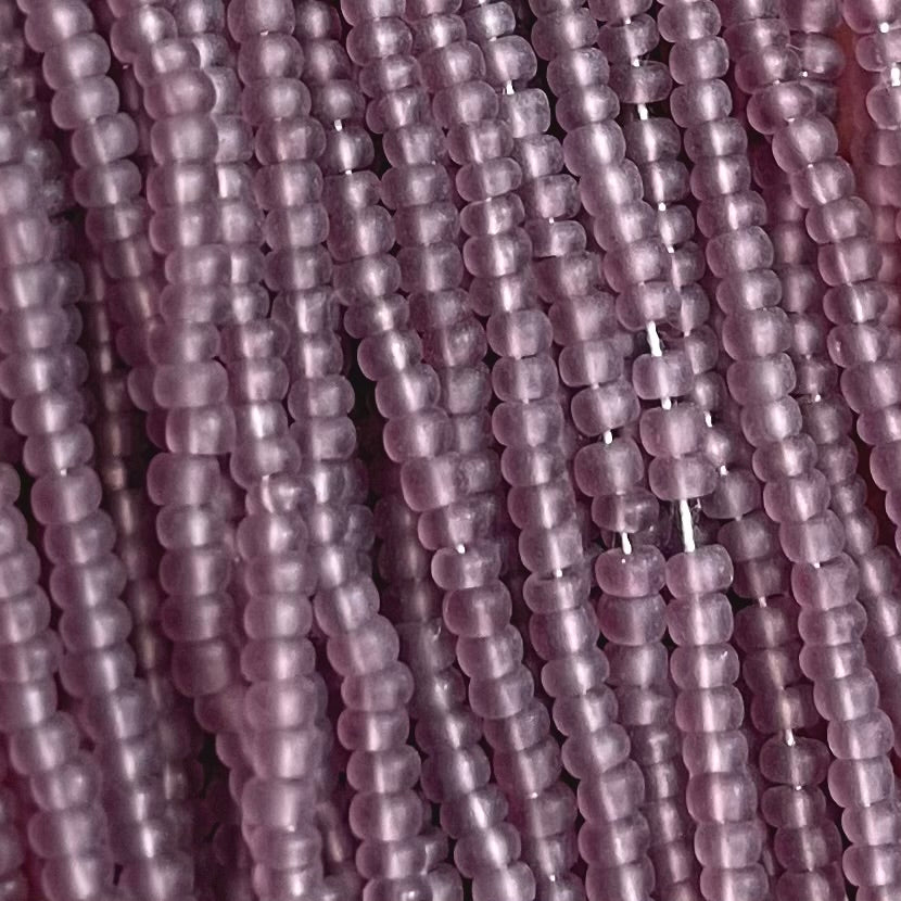 1 Hank Purple Amethyst Light Czech Matte Transparent Glass Seed Beads