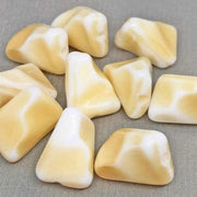 8 Vintage Beige White Givre German Glass Beads - Sea Beads