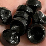 8 Vintage Black Glass Charms - Sea Beads