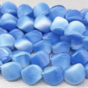 8 Vintage Blue White German Glass Beads - Sea Beads
