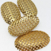 8 Vintage Brass Mesh Oval Metal Components - Sea Beads