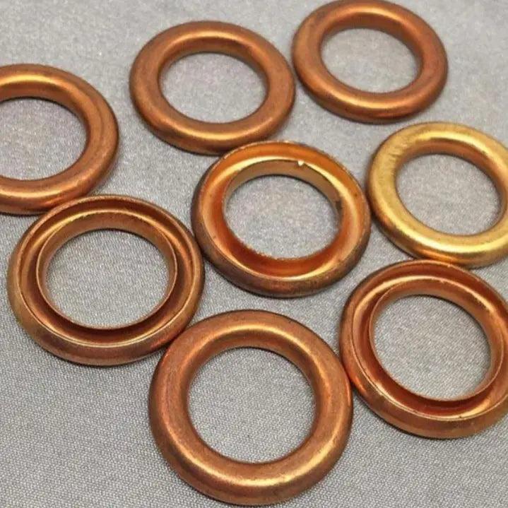 8 Vintage Brass Metal Ring Components - Sea Beads