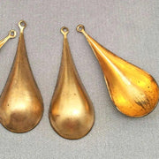 8 Vintage Brass Petal Drop Pendants - Sea Beads
