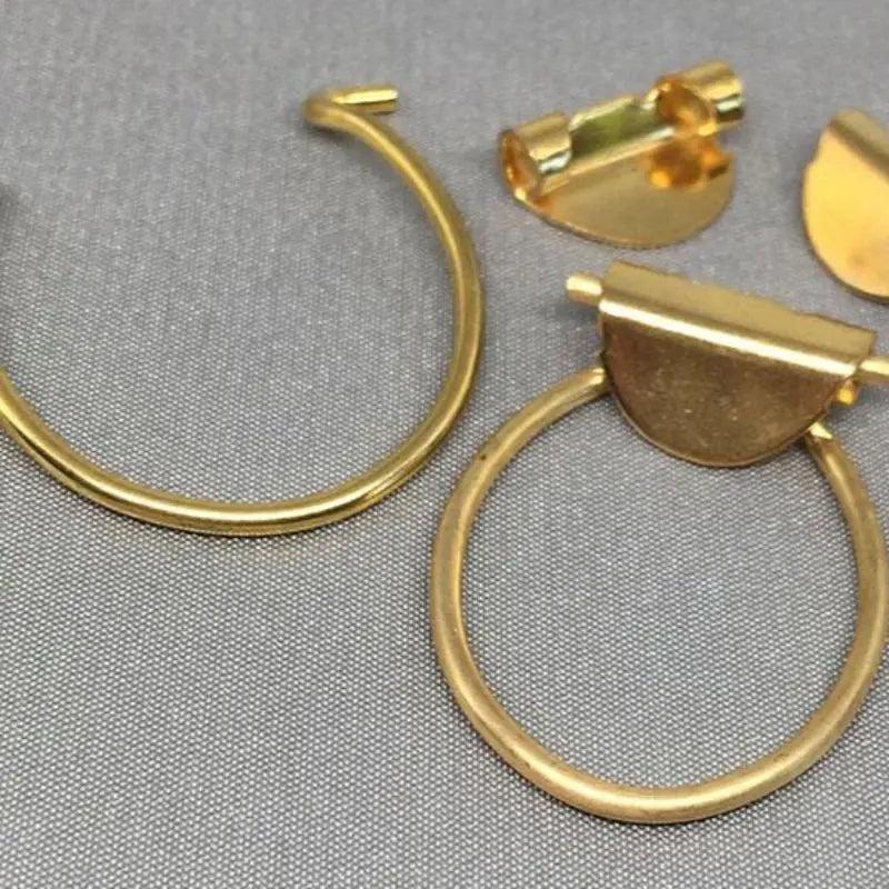 8 Vintage Brass Scarf Clip Metal Findings - Sea Beads