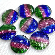 8 Vintage Mixed German Rainbow Glass Stones - Sea Beads