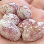 8 Vintage Pink White Austrian Picasso Oval Glass Beads - Sea Beads